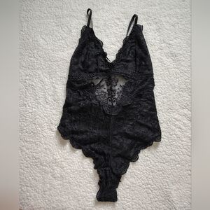 *NWOT* ThisRose Women's Medium Black Lace Bodysuit